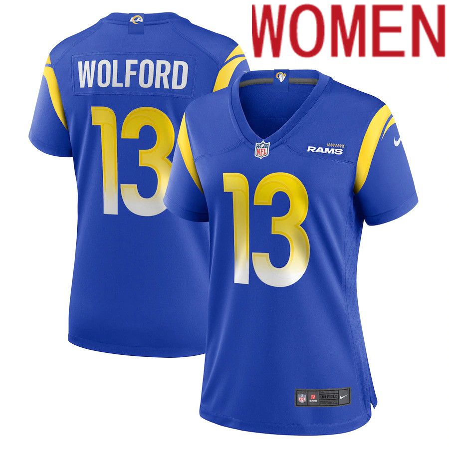 Women Los Angeles Rams #13 John Wolford Nike Royal Game Player NFL Jersey->women nfl jersey->Women Jersey